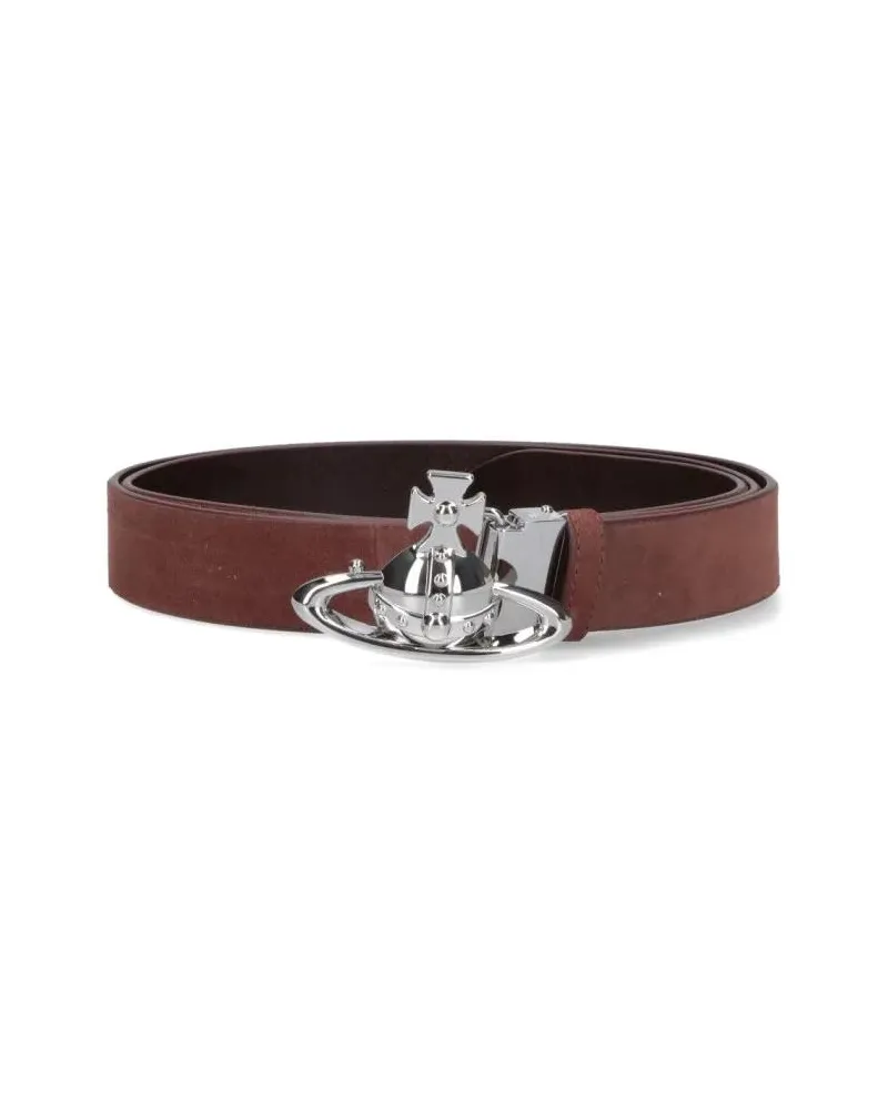 Vivienne Westwood Gürtel Reversible Brown Suede And Black Leather Belt braun Braun