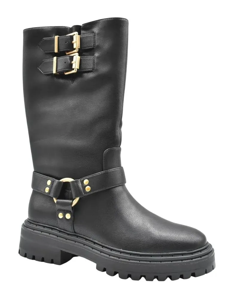 Twin-Set Stiefel Sleek Black Boots With Laced Front Detail schwarz Schwarz