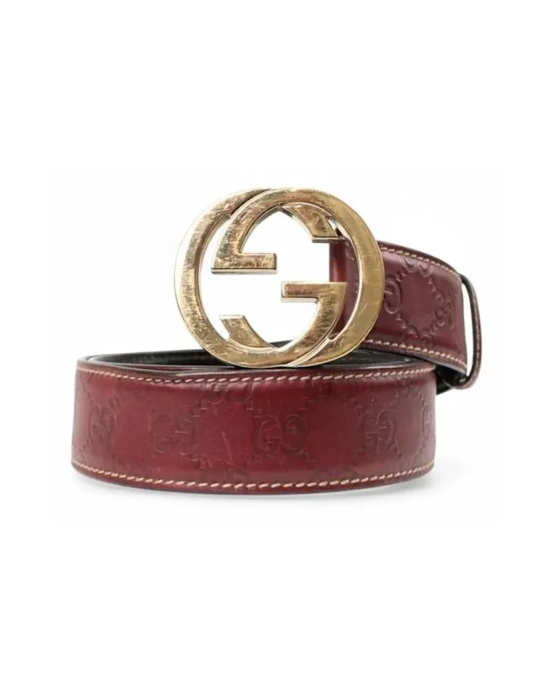 Gucci Gürtel Gg Interlocking Belt Sssima - Bordeaux rot Rot
