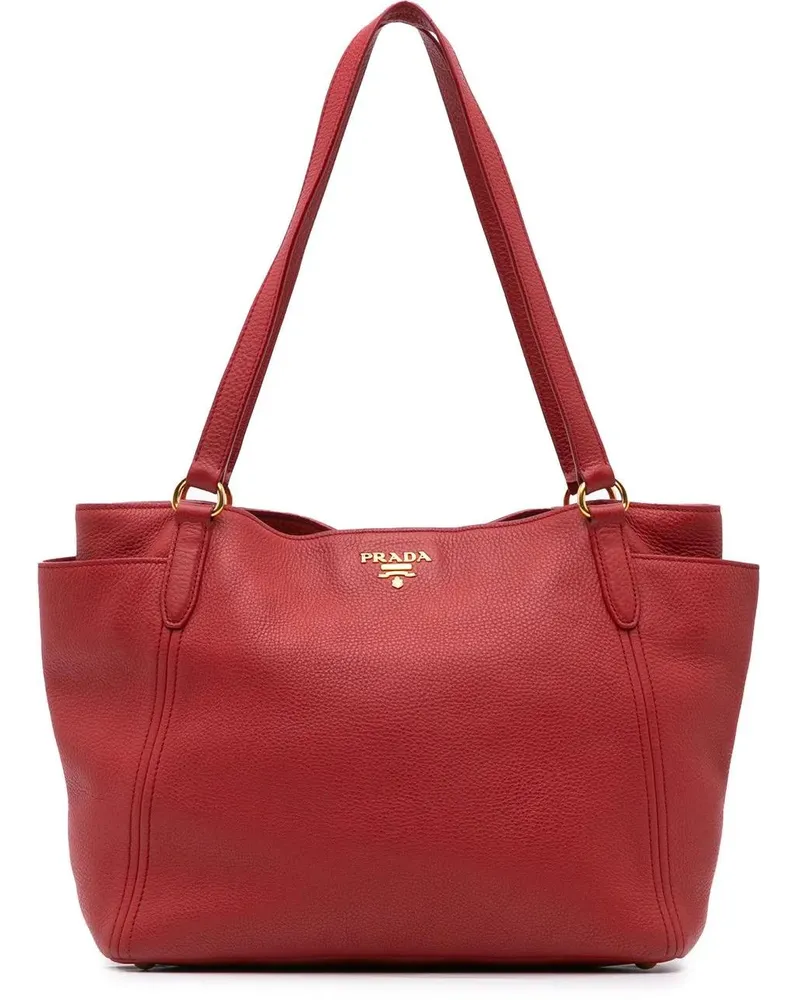 Prada Crossbody Bags 2010-2024 VItello Daino Double Pocket Tote rot Rot