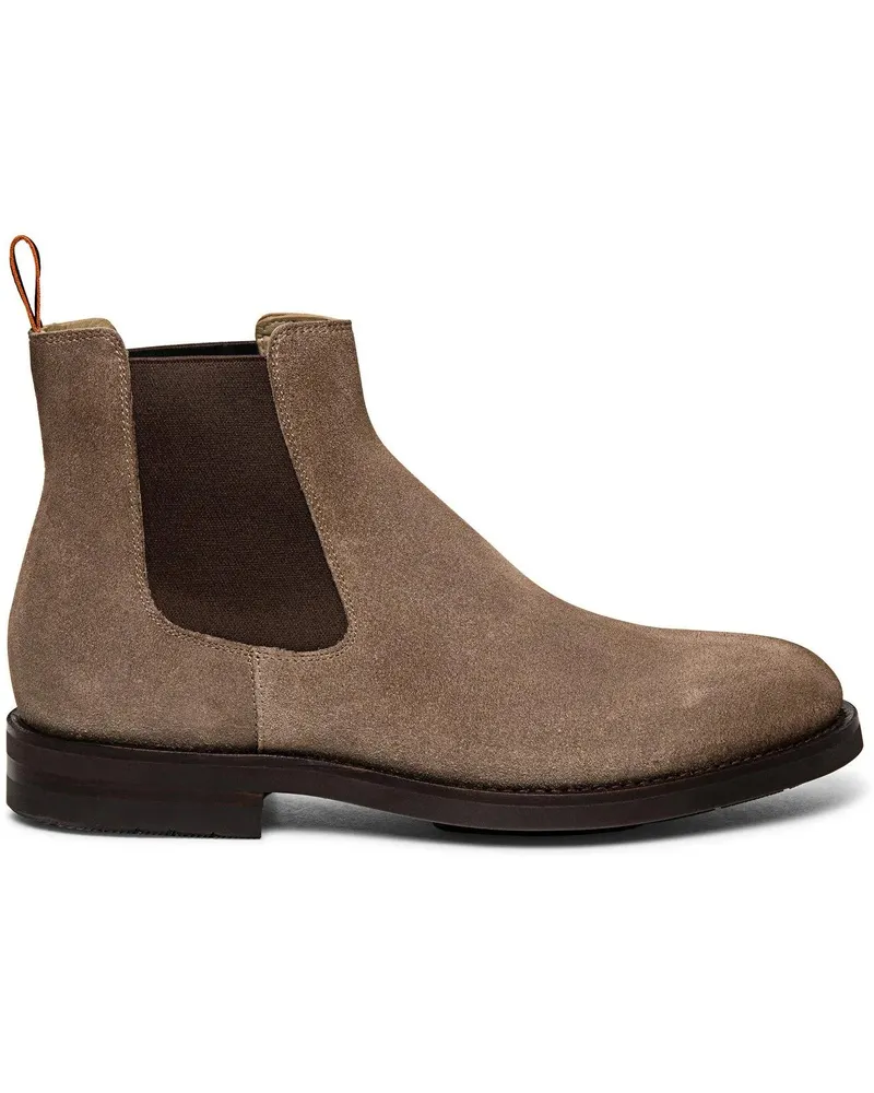 Santoni Stiefel Men?s suede Chelsea boot weiß Weiß