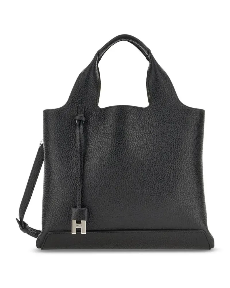 Hogan Shopper & Totes Textured Leather Tote Bag schwarz Schwarz