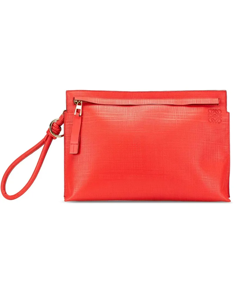 Loewe Clutches 2015 Leather Anagram T Clutch rot Rot