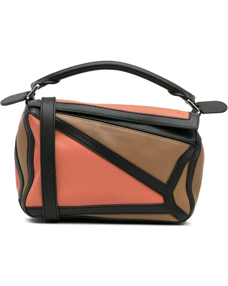 Loewe Hobo Bags Small Calfskin Graphic Puzzle Satchel braun Braun