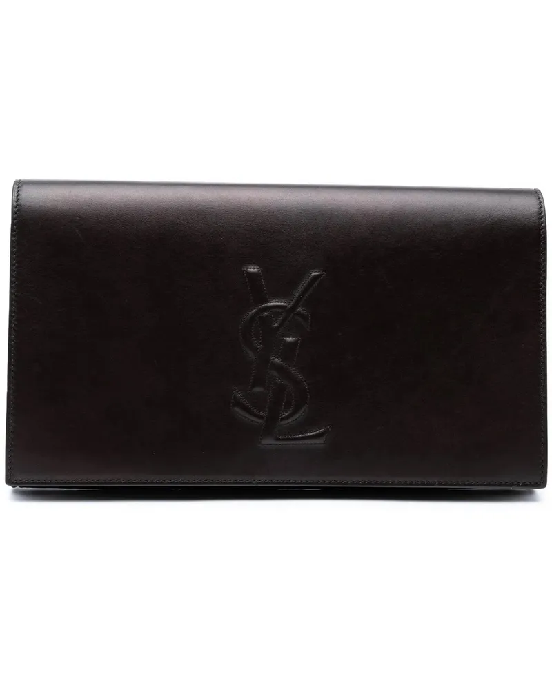 Saint Laurent Clutches Large Calfskin Monogram Belle De Jour Clutch braun Braun