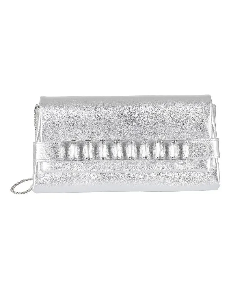 Jimmy Choo Clutches Metallic Nappa Crystal Clutch silberfarben 