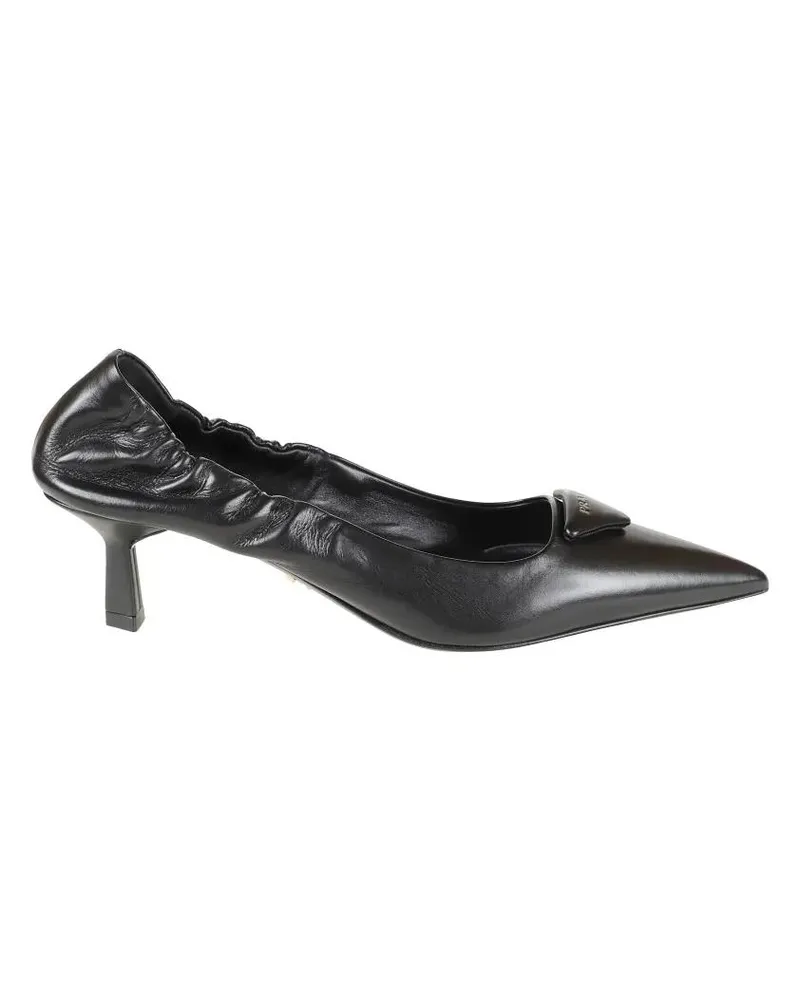 Prada Hohe Schuhe Pointed Toe Pumps With Gathered Design schwarz Schwarz