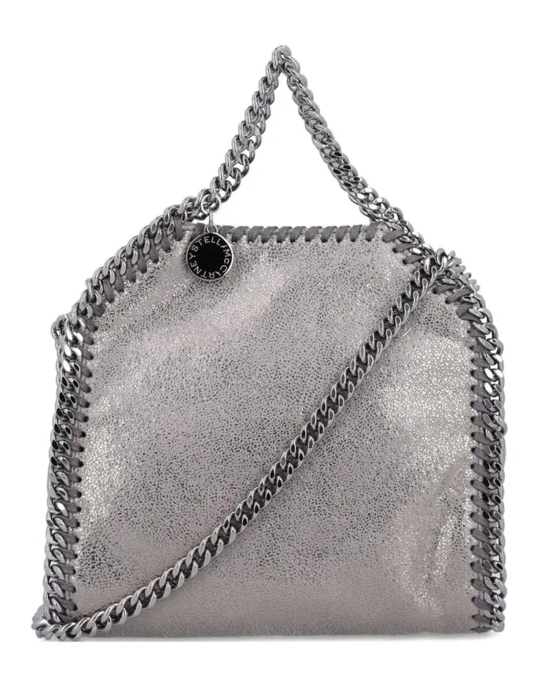 Stella McCartney Hobo Bags Silver-Tone Grey Bag With Decorative Stitching And silberfarben 
