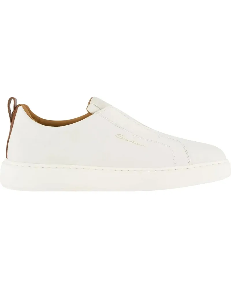 Santoni Loafer Heren Victor Sneaker Wit weiß Weiß