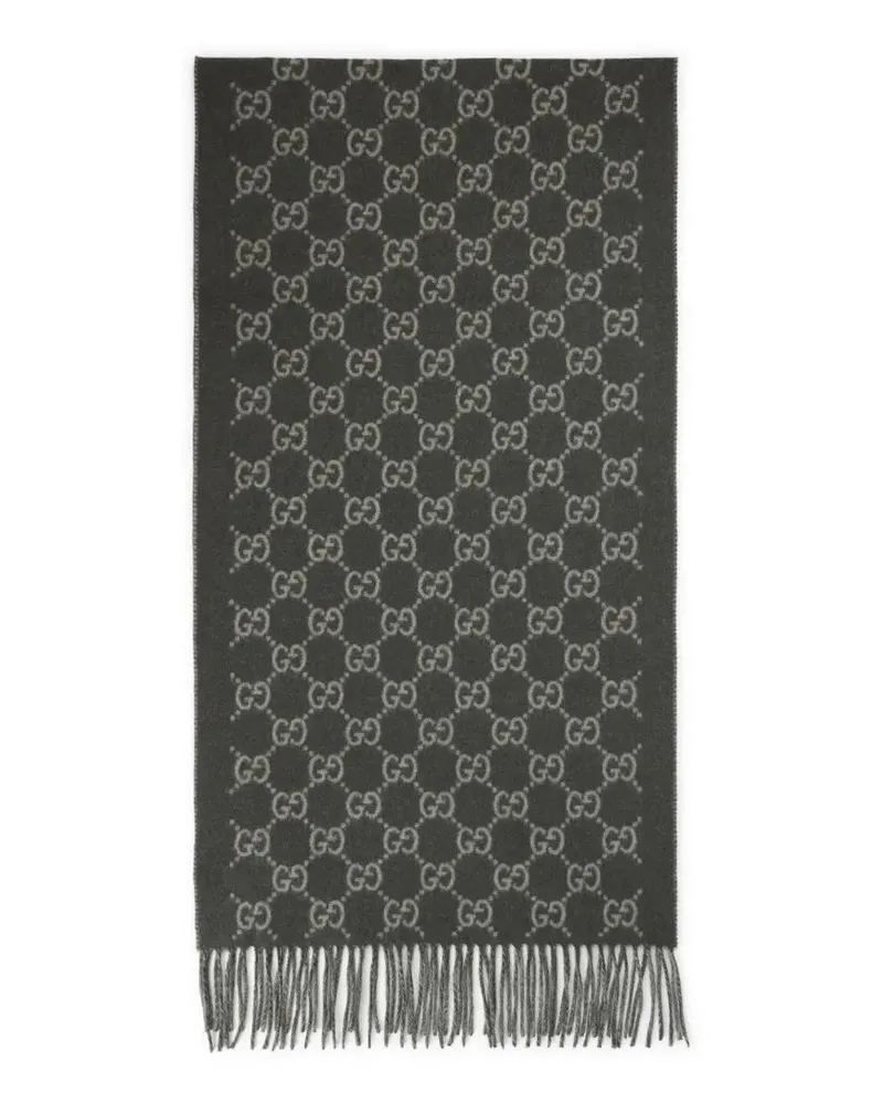 Gucci Tücher & Schals Reversible Cashmere Scarf With Interlocking Double grau Grau