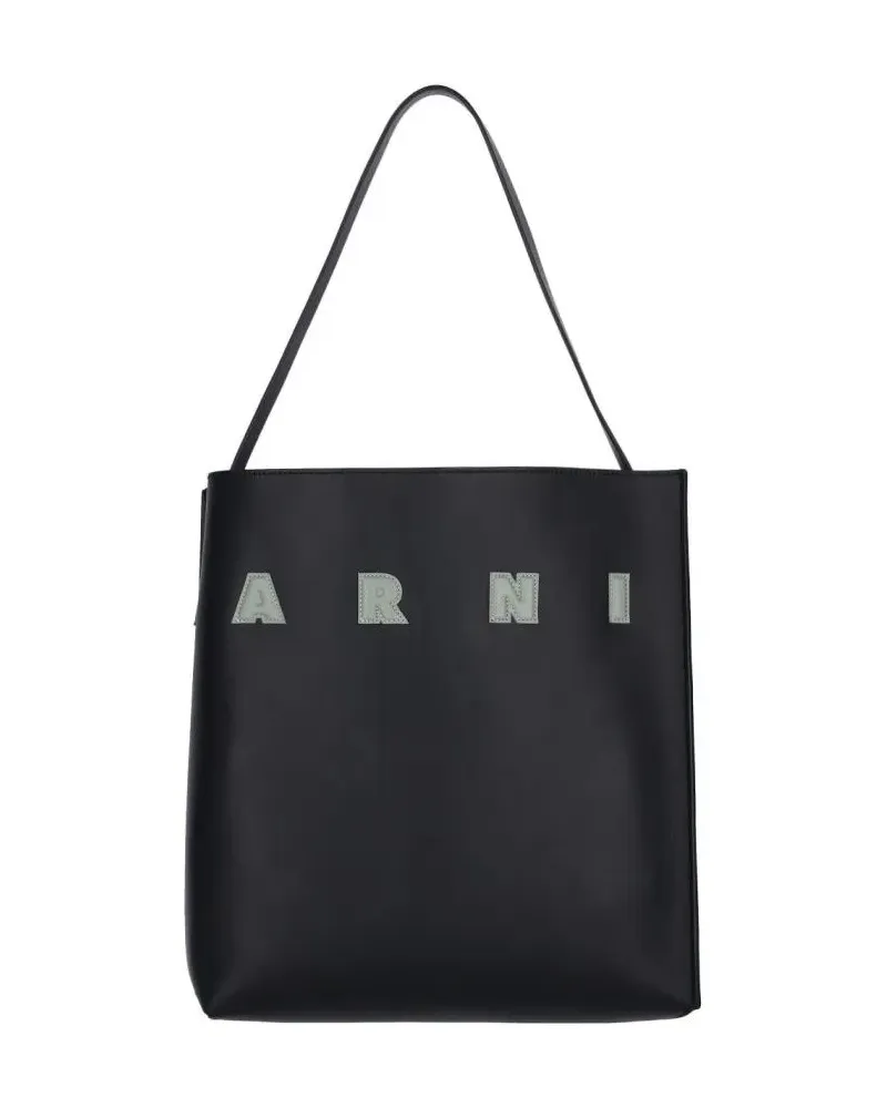 Marni Hobo Bags Museo' Medium Hobo Bag – Black schwarz Schwarz