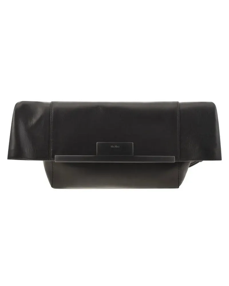 Max Mara Clutches Mmclaspclutch - Small Natural Leather Clutch Bag schwarz Schwarz
