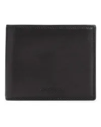 Giorgio Armani Portemonnaies Black Lamb Leather Bi-Fold Wallet Schwarz