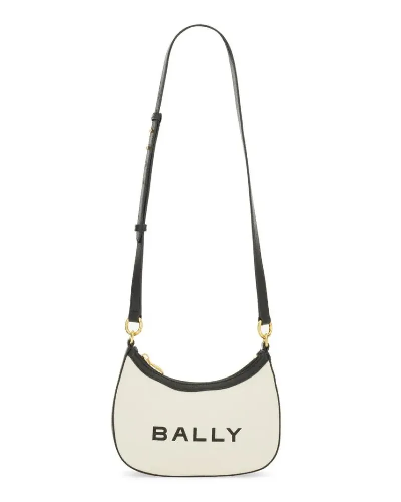 Bally Hobo Bags Curved Logo Shoulder Bag With Adjustable Strap beige Beige
