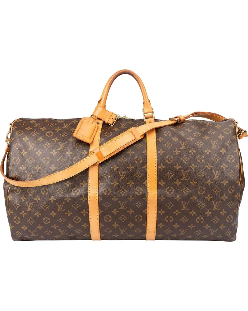 Louis Vuitton Crossbody Bags  Canvas Monogram Keepall 60 Bandoulie braun Braun
