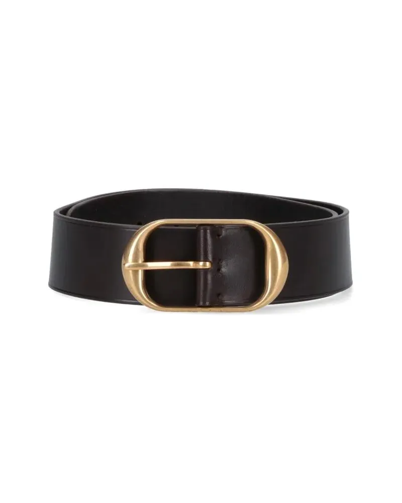 Nili Lotan Gürtel Wide Dark Brown Leather Belt braun Braun