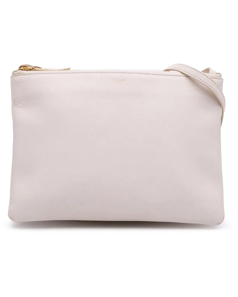 Celine Hobo Bags Large Lambskin Trio Crossbody weiß Weiß