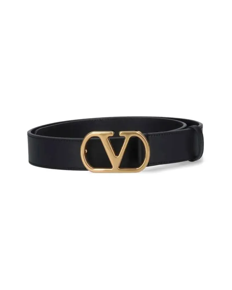 Valentino Garavani Gürtel Vlogo Signature Belt – Black schwarz Schwarz
