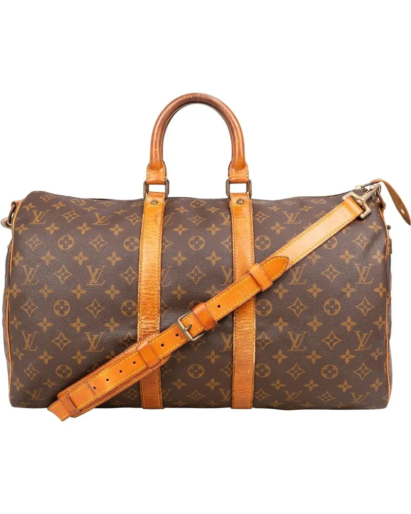 Louis Vuitton Crossbody Bags  Canvas Monogram Keepall 45 Bandoulie braun Braun