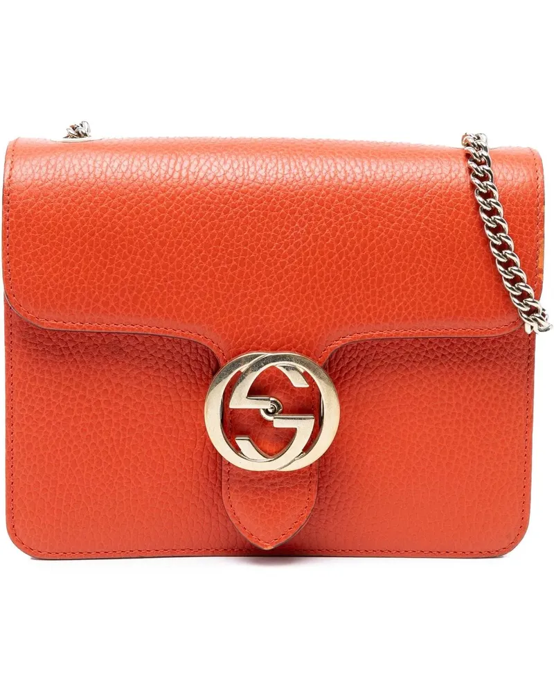 Gucci Hobo Bags Small Dollar Calfskin Interlocking G Crossbody orange Orange