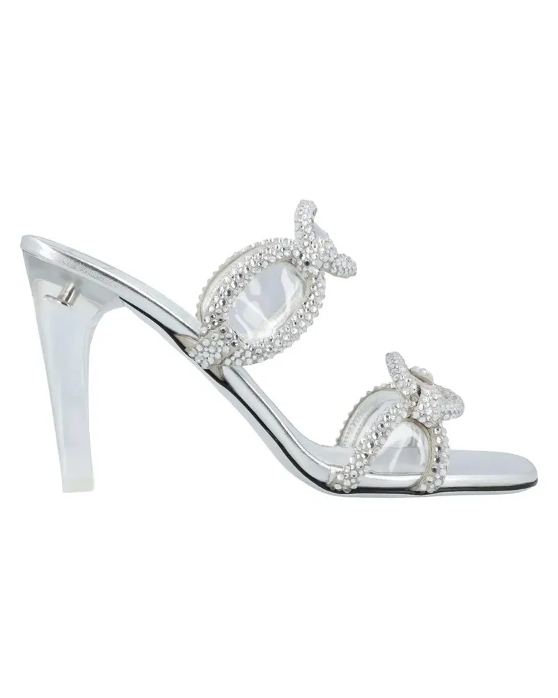 Valentino Garavani Sandalen Chain 1967 Slide Sandals Silver weiß Weiß