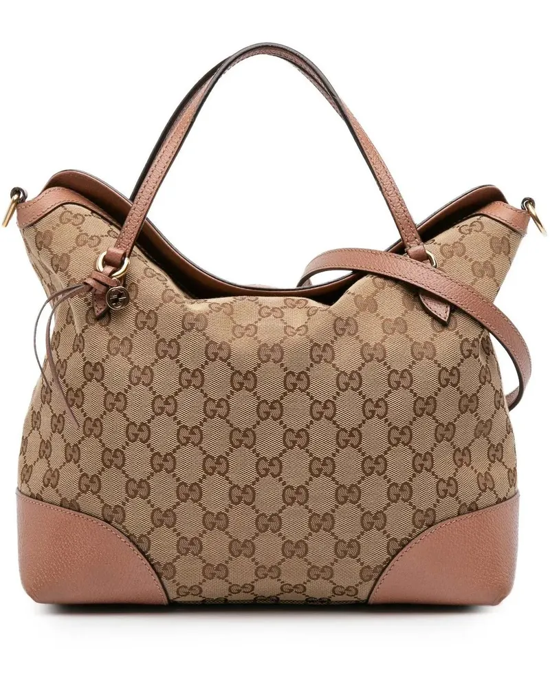 Gucci Hobo Bags Medium GG Canvas Bree Satchel braun Braun
