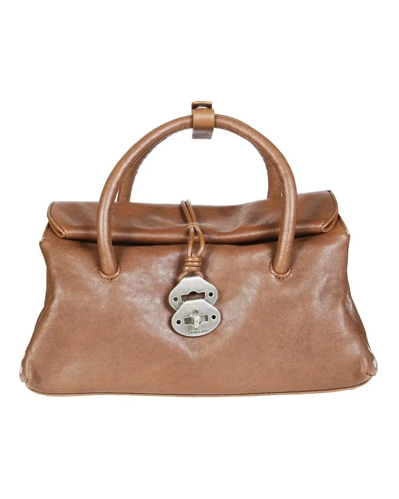 Zanellato Hobo Bags Learned Leather Vintage Leather Shoulder Bag braun Braun