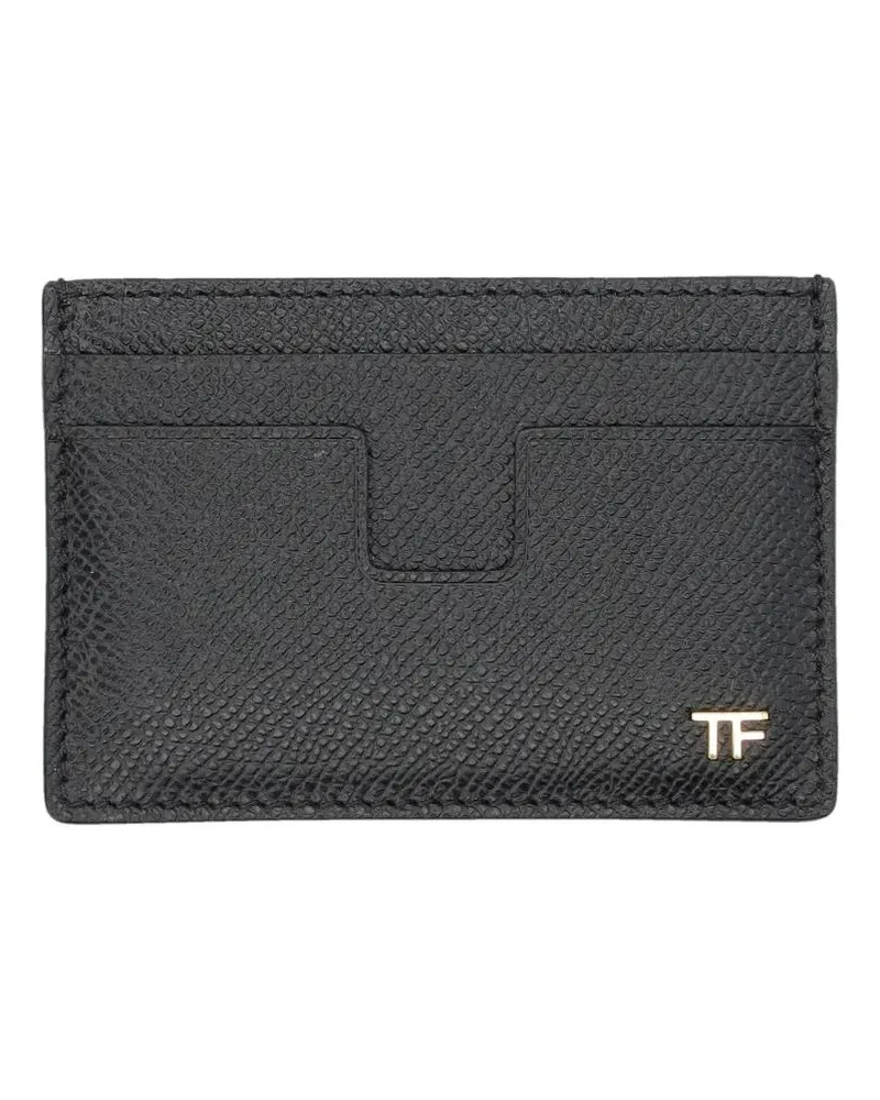 Tom Ford Portemonnaies Grain Leather Cardholder schwarz Schwarz