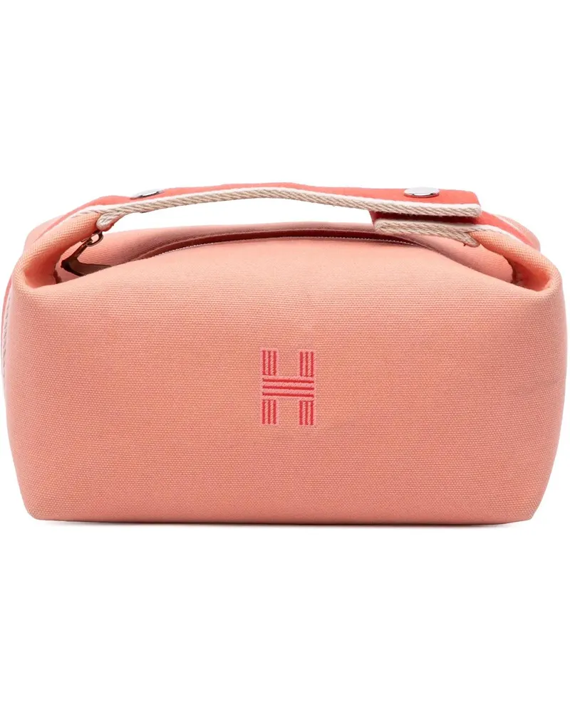 Hermès Kosmetiktaschen Small Canvas Bride A Brac Case rosa Gold