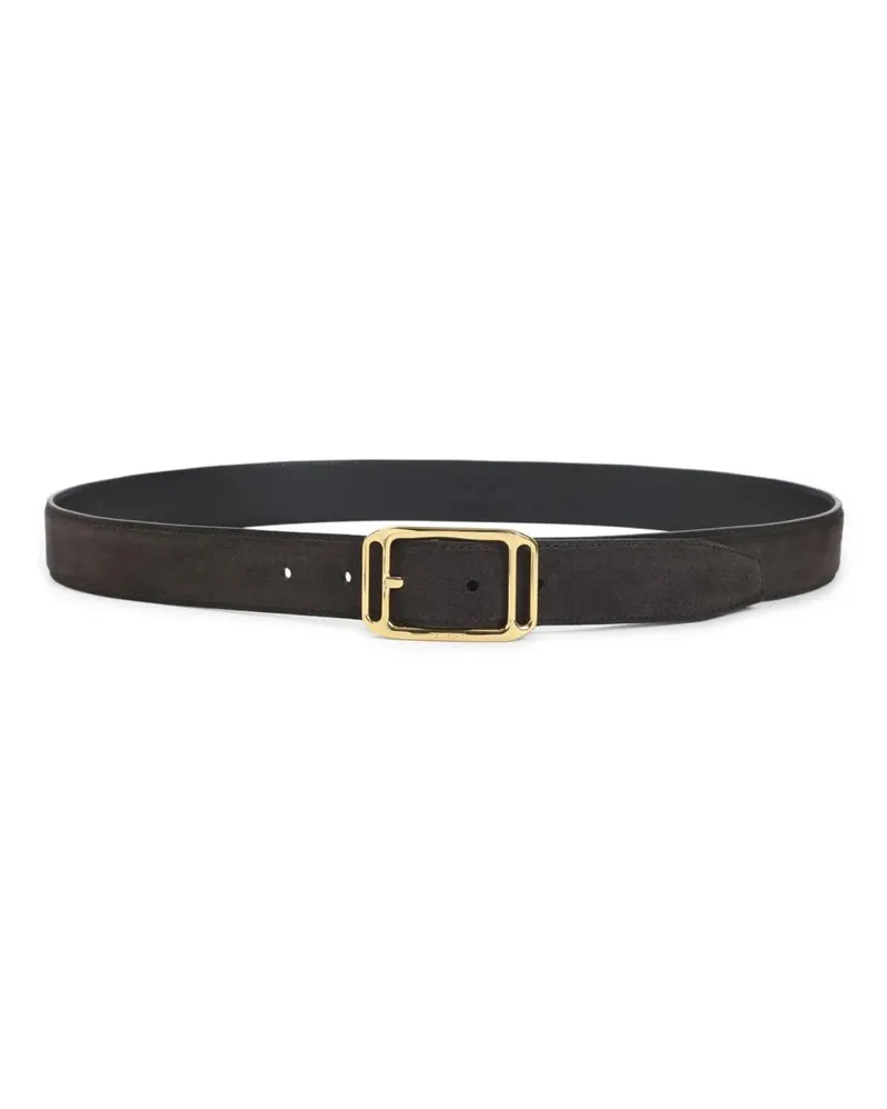 Tom Ford Gürtel Brown Suede Calf Leather Belt schwarz Schwarz