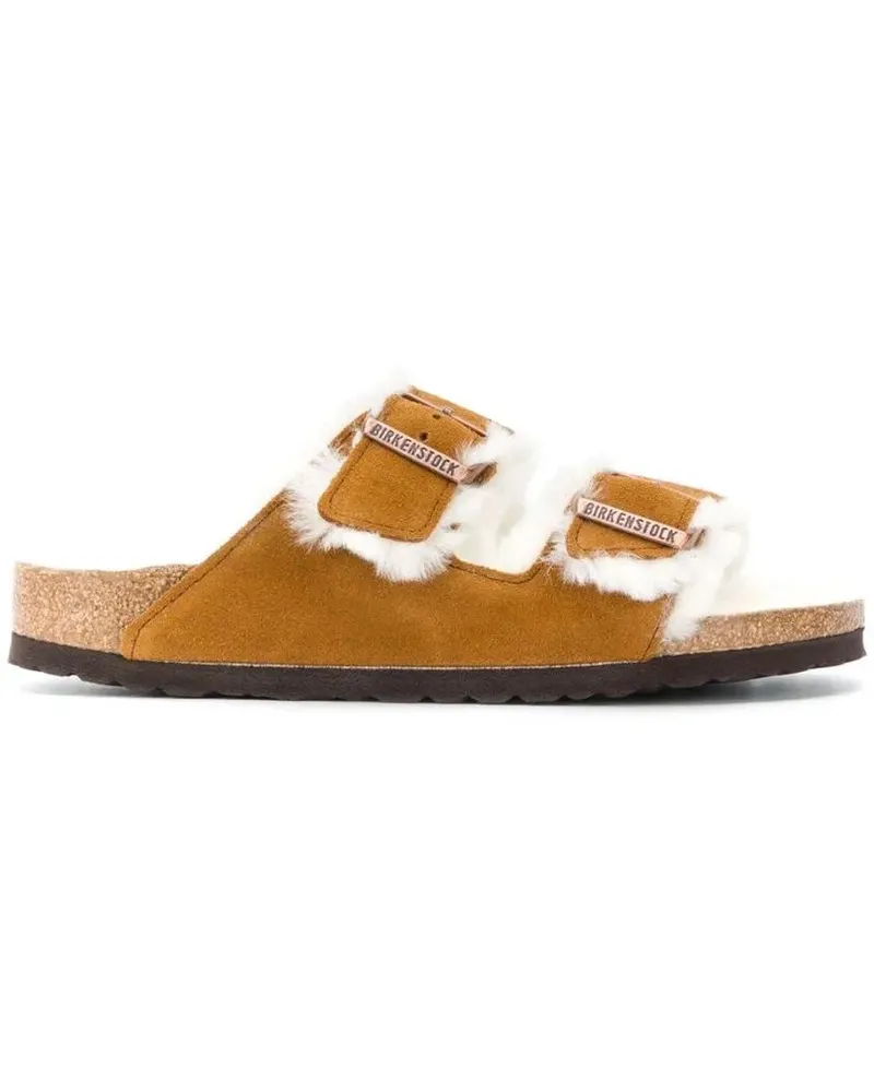 Birkenstock Loafer Faux Fur Lined Classic Sandals With Adjustable Buc braun Braun