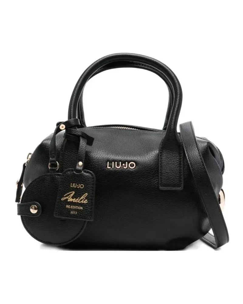 Liu Jo Hobo Bags Textured Black Handbag With Gold-Tone Accents schwarz Schwarz