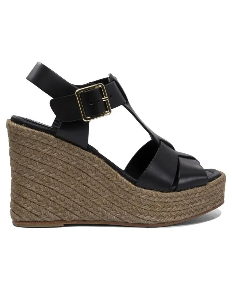 Paloma Barceló Sandalen Woven Jute Platform Sandals schwarz Schwarz