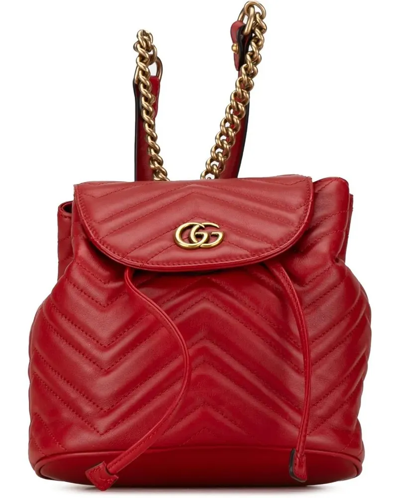 Gucci Rucksäcke 2000-2015 GG Marmont Matelasse Backpack rot Rot