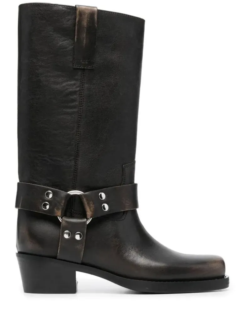 Paris Texas Stiefel Black Calf Leather Roxy Boot schwarz Schwarz