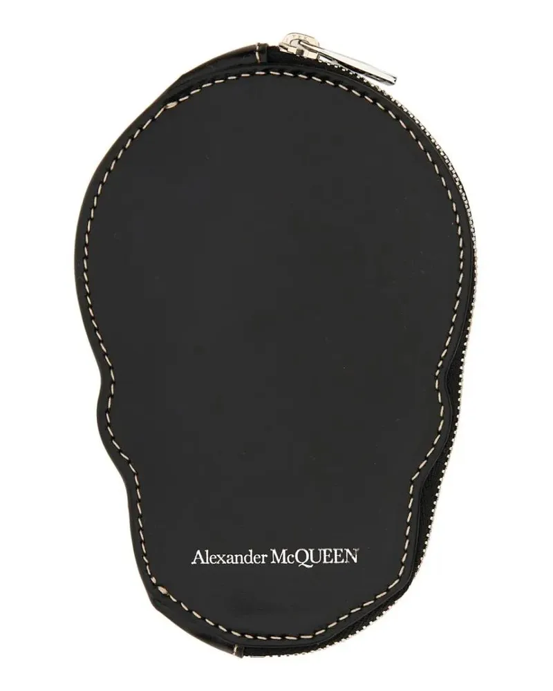 Alexander McQueen Portemonnaies Skull Card Holder schwarz Schwarz