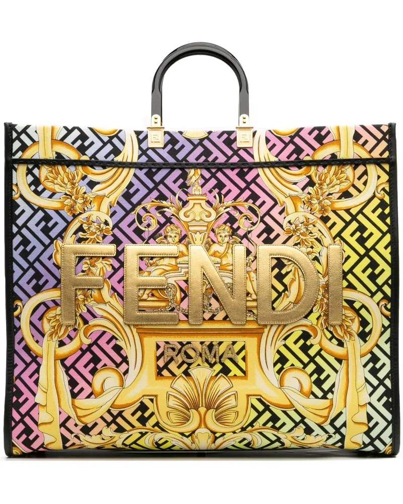 Fendi Shopper Versace Fendace Canvas Logo Sunshine Shopper Tote schwarz Schwarz