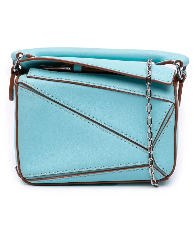 Loewe Hobo Bags Nano Calfskin Puzzle Satchel blau Blau