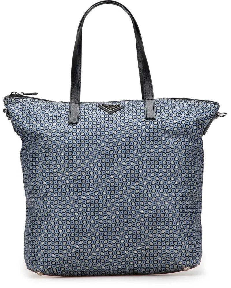 Prada Hobo Bags Tessuto Stampato Satchel blau Blau