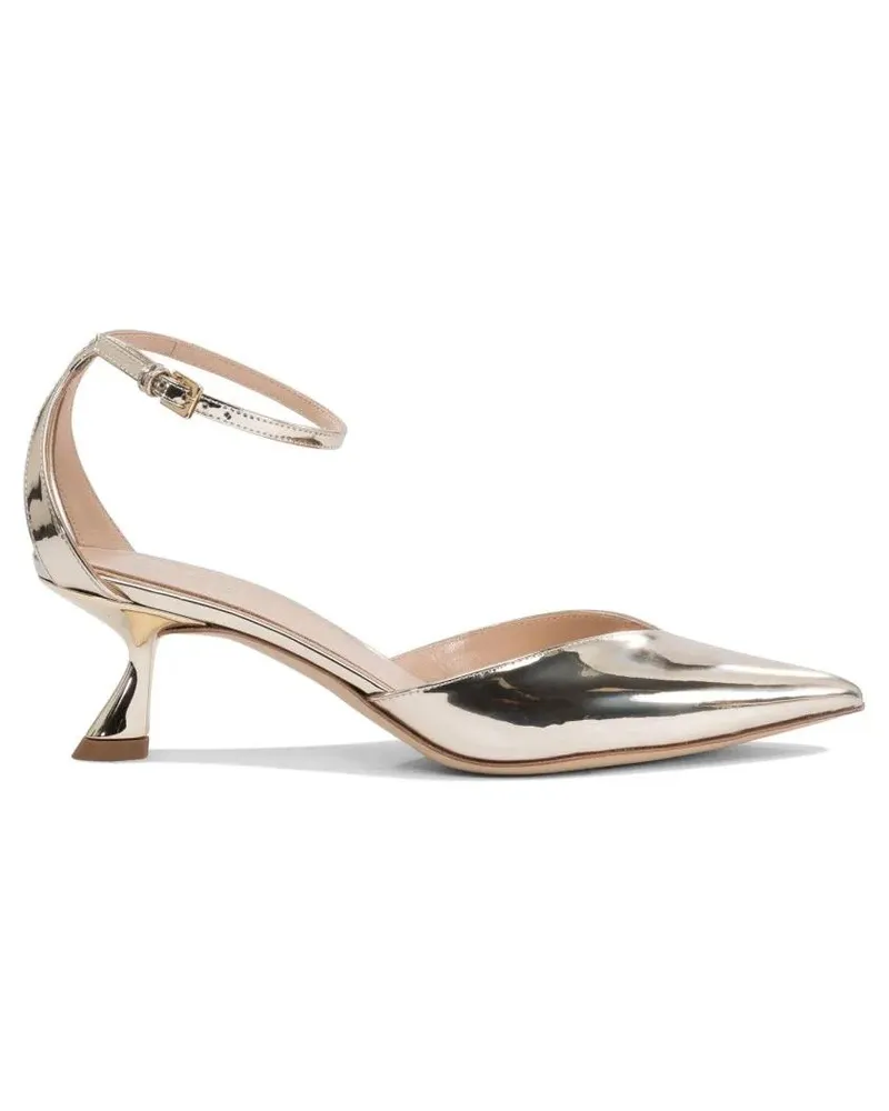 NINALILOU Hohe Schuhe Gold Metallic Pointed Toe Pumps goldfarben 