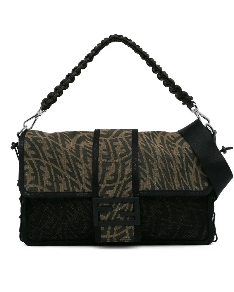 Fendi Hobo Bags 2010-2023 Large Zucca Vertigo Mesh Baguette Satche braun Braun