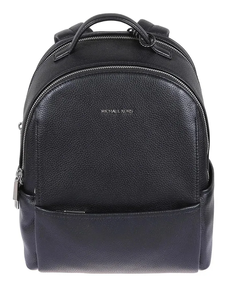 Michael Kors Rucksäcke Hammered Black Leather Compact Backpack schwarz Schwarz