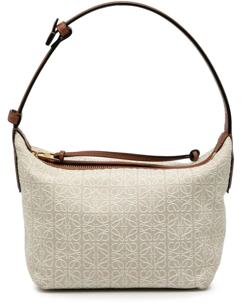 Loewe Crossbody Bags Small Anagram Jacquard Cubi Bag braun Braun