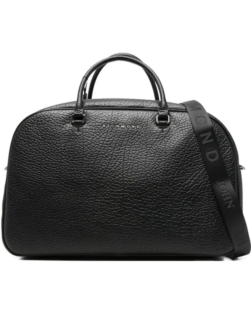 John Richmond Koffer Structured Black Bag With Clean Lines schwarz Schwarz