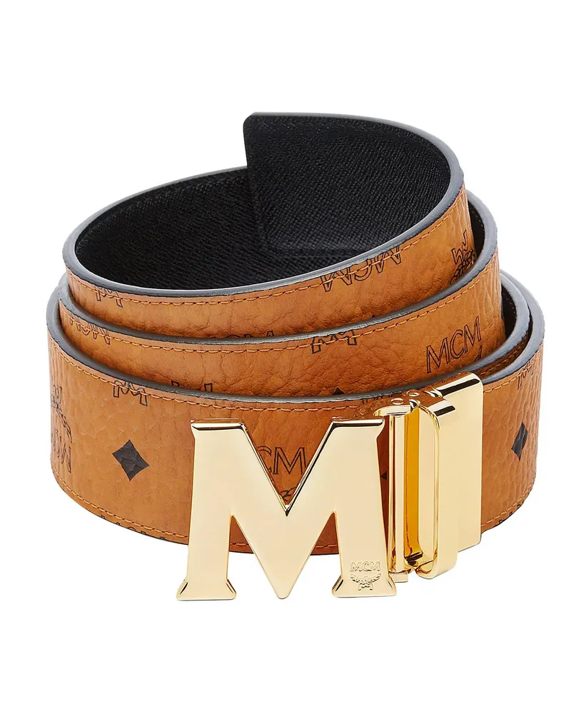 MCM Gürtel Claus Reversible Belt – Brown/Black schwarz Schwarz