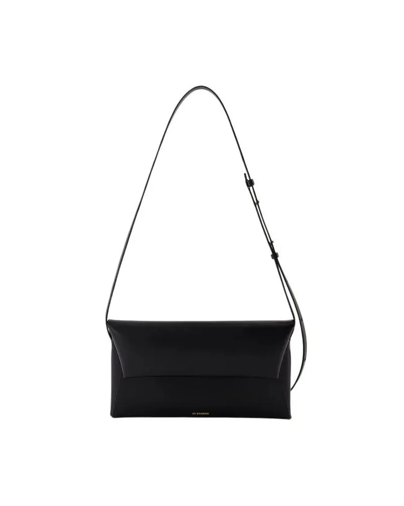 Jil Sander Hobo Bags Folded Small Crossbody - Leather - Black schwarz Schwarz