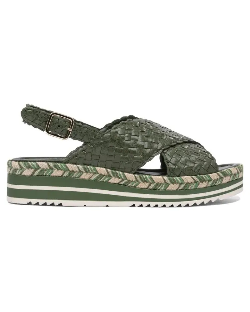 Pons Quintana Sandalen Woven Leather Platform Sandals With Adjustable Buc grün Grün