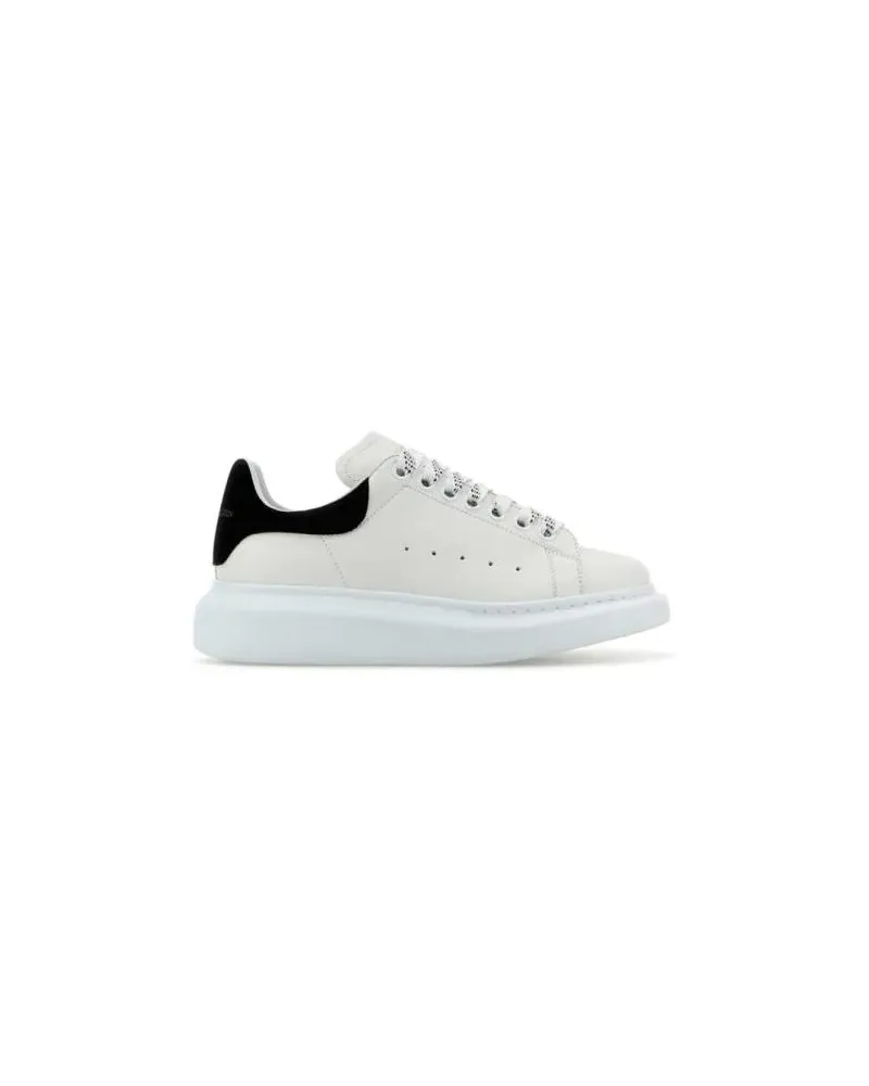 Alexander McQueen Low-Top Sneaker White Leather Sneakers With Contrasting Heel Tab weiß Weiß