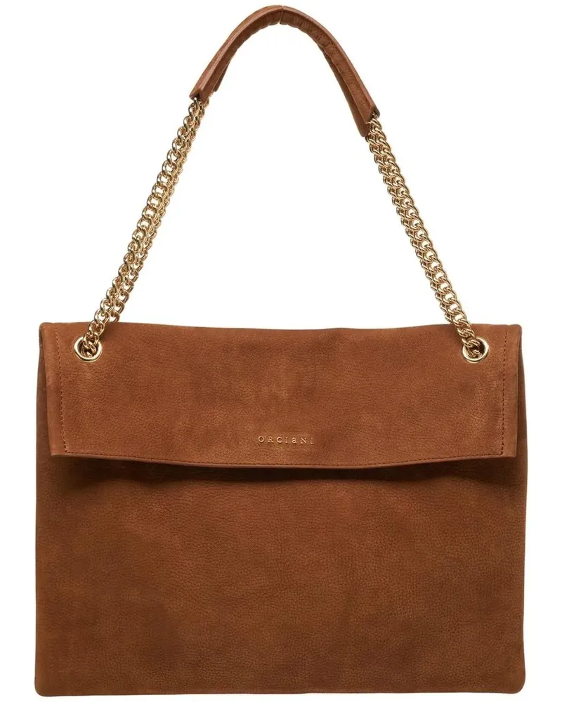 Orciani Hobo Bags Suede shoulder bag braun Braun