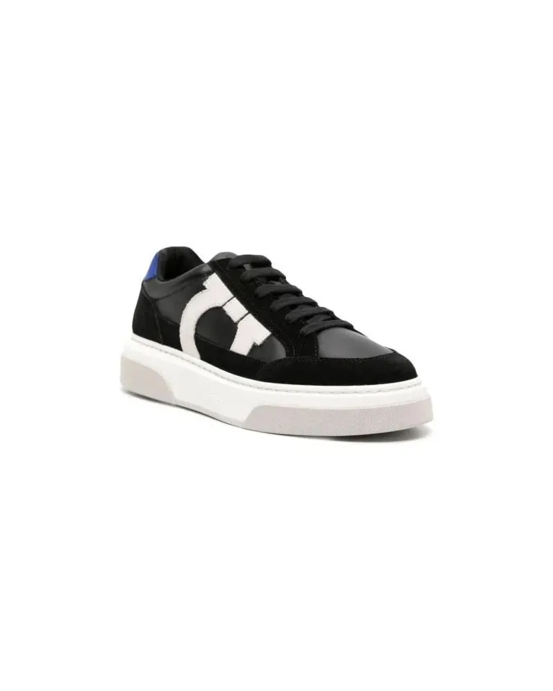 Ferragamo Sneakers Black Gancini Patch Sneakers Schwarz